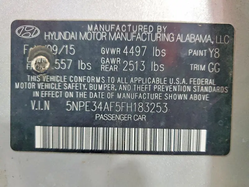 2015 HYUNDAI SONATA SPORT  