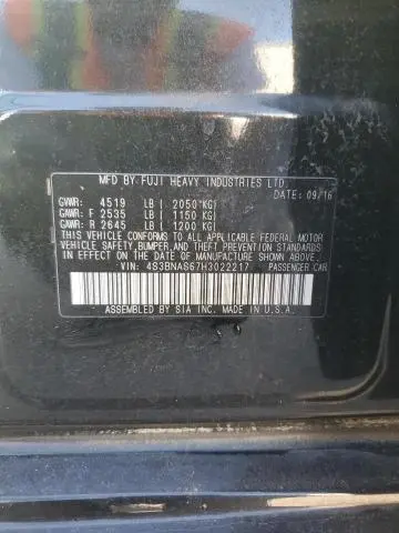 2017 SUBARU LEGACY SPORT  