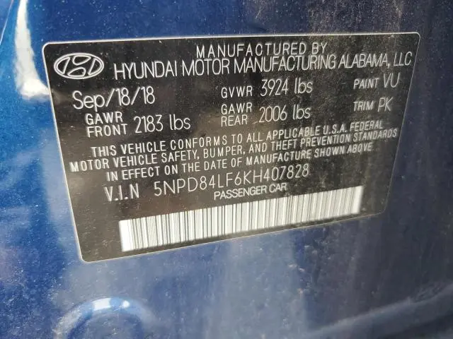 2019 HYUNDAI ELANTRA SEL  