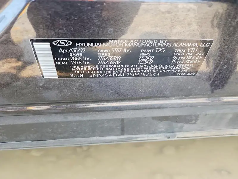 2022 HYUNDAI SANTA FE LIMITED  