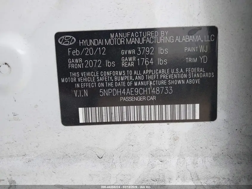 2012 HYUNDAI ELANTRA GLS