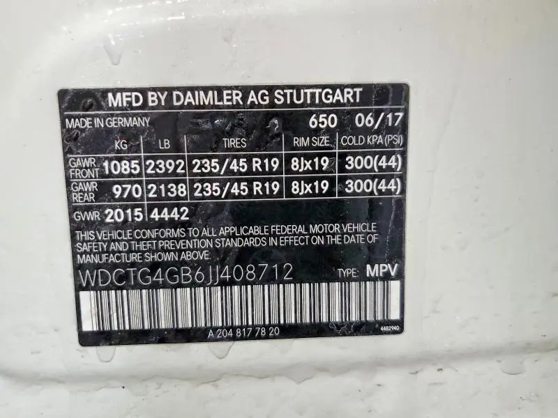 2018 MERCEDES-BENZ GLA 250 4MATIC  