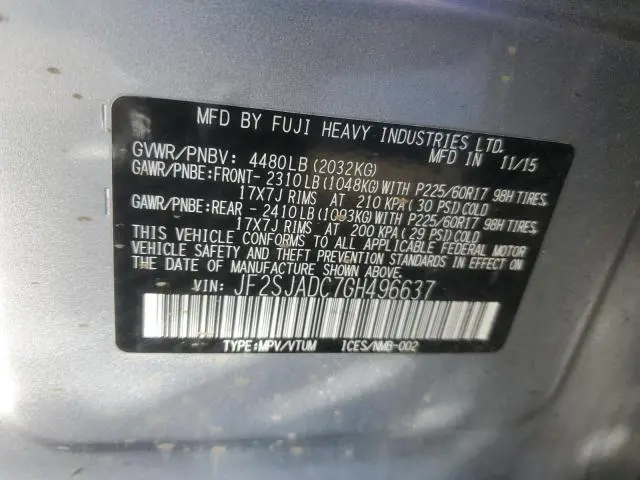 2016 SUBARU FORESTER 2.5I PREMIUM  