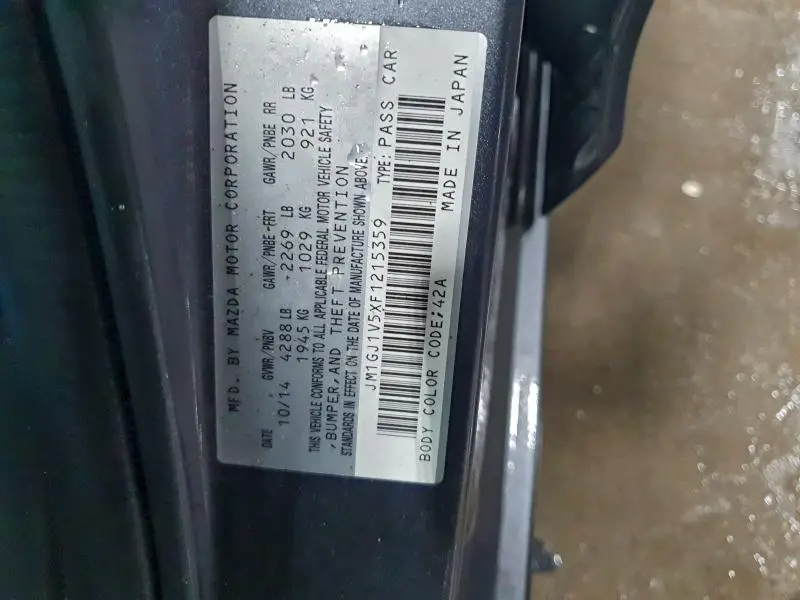 2015 MAZDA 6 TOURING  