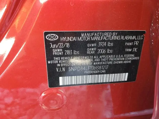 2018 HYUNDAI ELANTRA SEL  