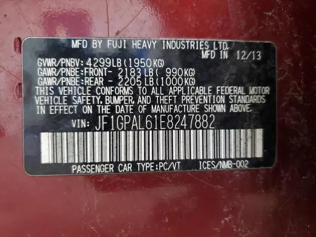 2014 SUBARU IMPREZA SPORT PREMIUM  