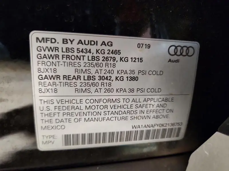 2019 AUDI Q5 PREMIUM  