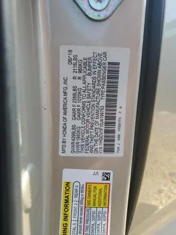 2018 HONDA ACCORD LX  