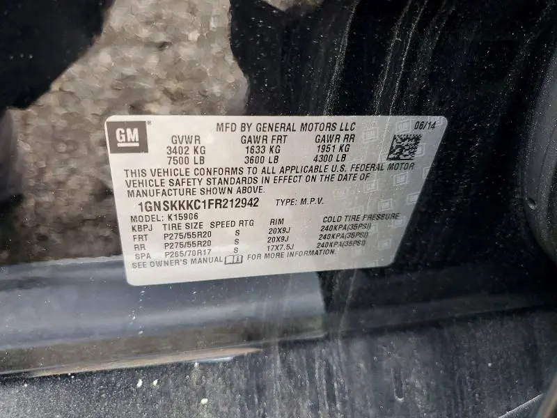 2015 CHEVROLET SUBURBAN K1500 LTZ  