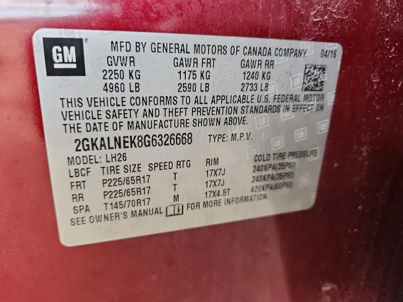 2016 GMC TERRAIN   