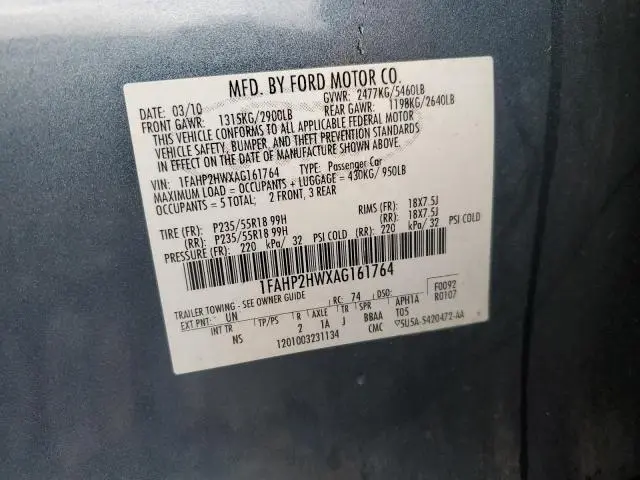 2010 FORD TAURUS SEL  