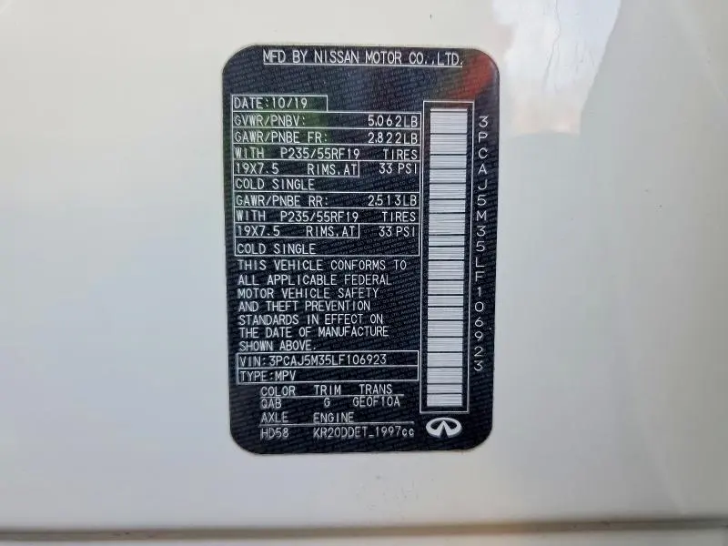 2020 INFINITI QX50 PURE  