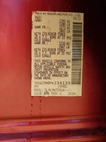 2015 NISSAN MURANO S  