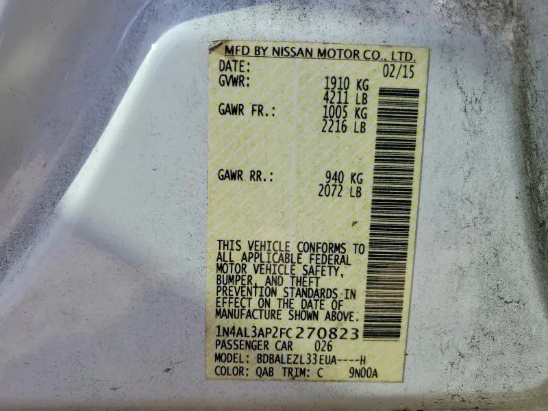 2015 NISSAN ALTIMA 2.5  