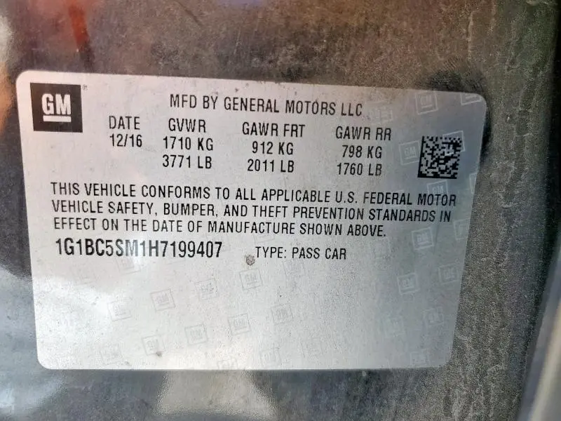 2017 CHEVROLET CRUZE LS  