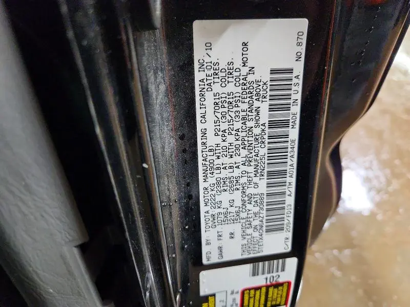 2010 TOYOTA TACOMA ACCESS CAB  