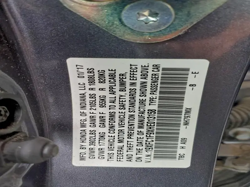 2017 HONDA CIVIC TOURING  