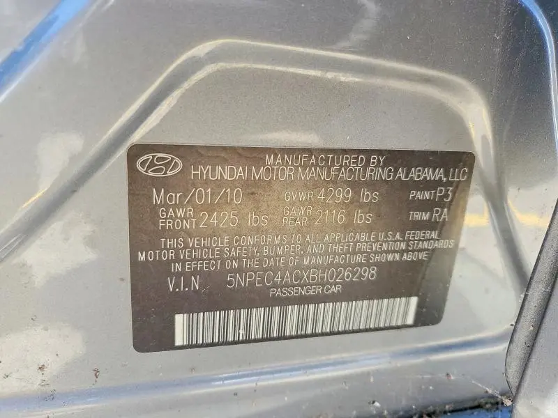 2011 HYUNDAI SONATA SE  
