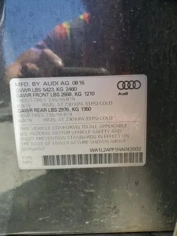 2017 AUDI Q5 PREMIUM PLUS  