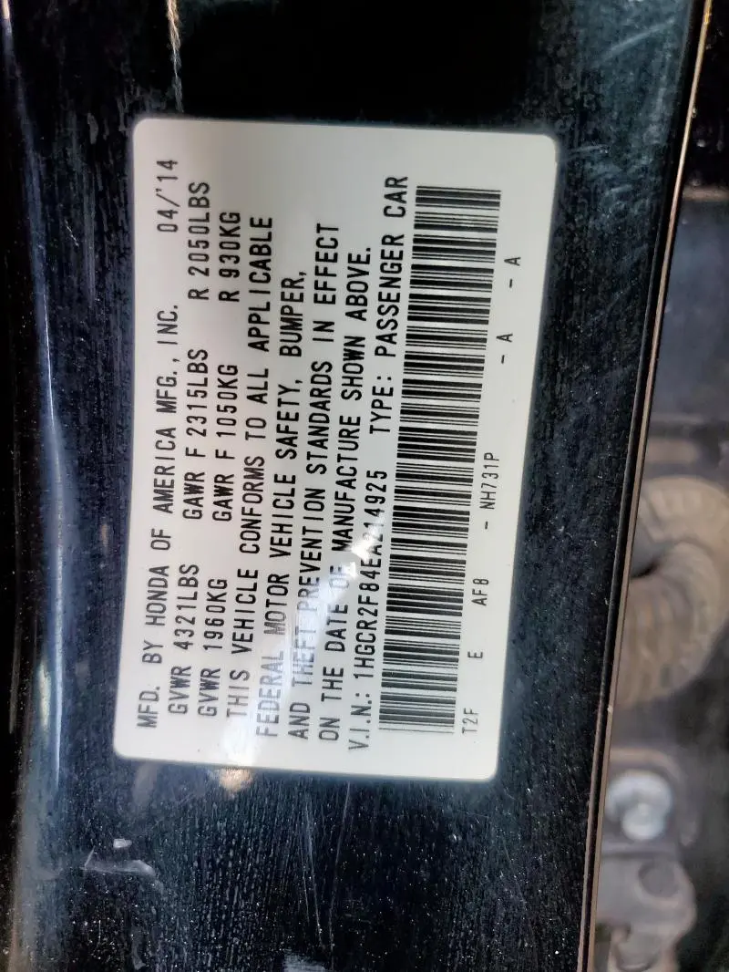 2014 HONDA ACCORD EXL  