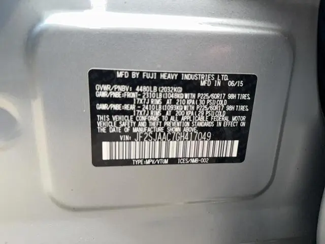 2016 SUBARU FORESTER 2.5I  