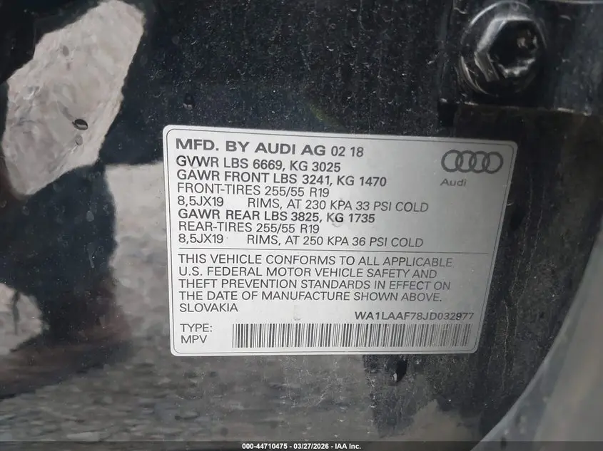 2018 AUDI Q7 3.0T PREMIUM