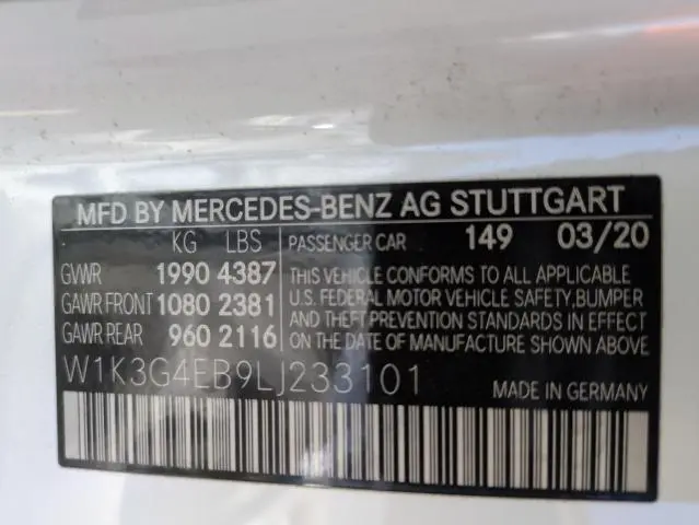 2020 MERCEDES-BENZ A 220  