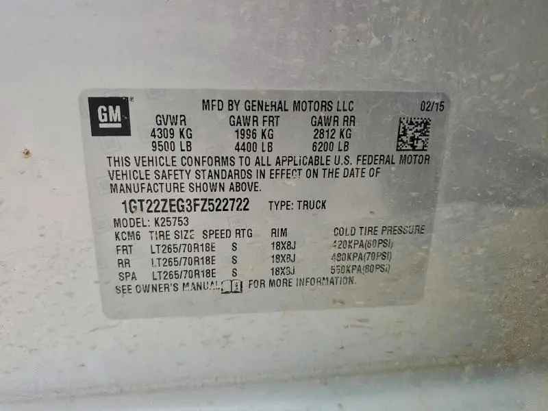 2015 GMC SIERRA K2500 SLT  