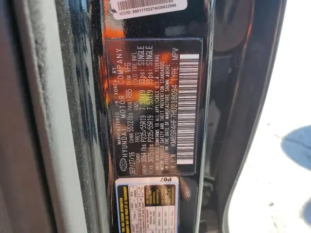 2017 HYUNDAI SANTA FE SE ULTIMATE  