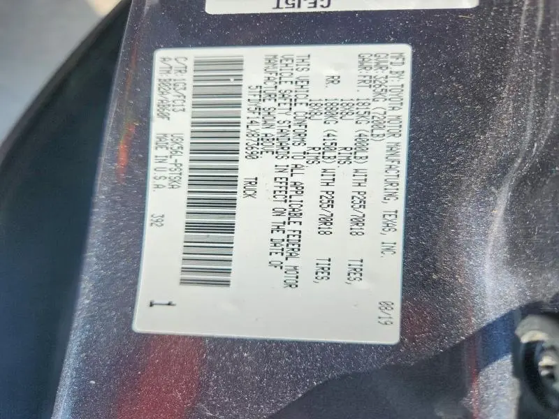 2020 TOYOTA TUNDRA SR5  