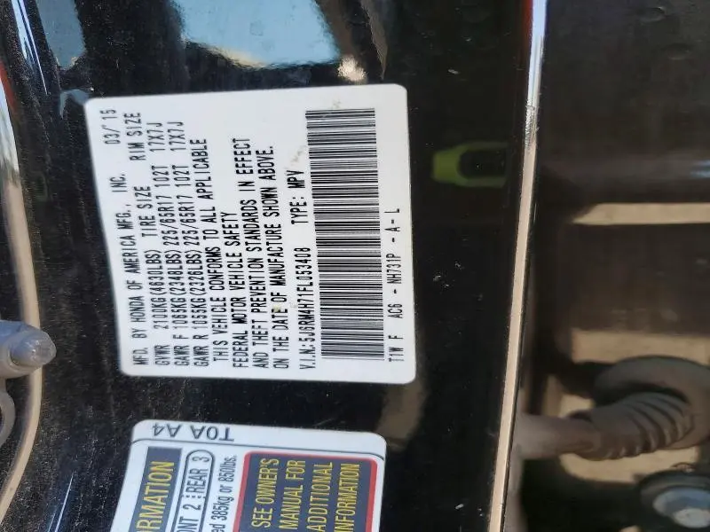 2015 HONDA CR-V EXL  
