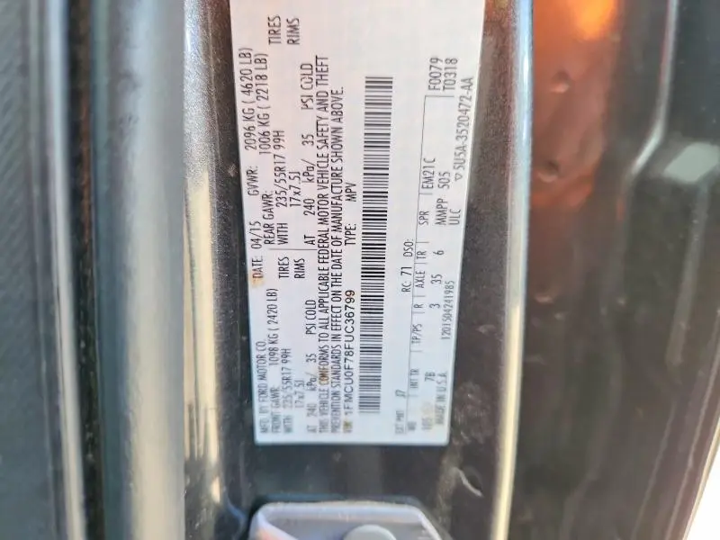 2015 FORD ESCAPE S  