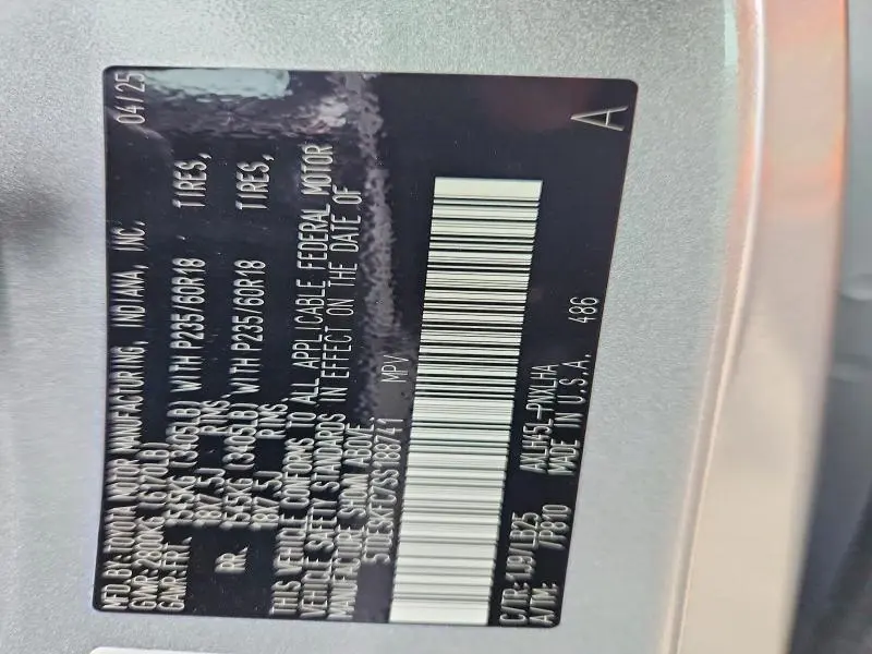 2025 TOYOTA SIENNA PLATINUM 7-PASSENGER  