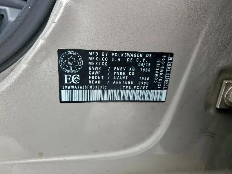 2015 VOLKSWAGEN JETTA TDI  