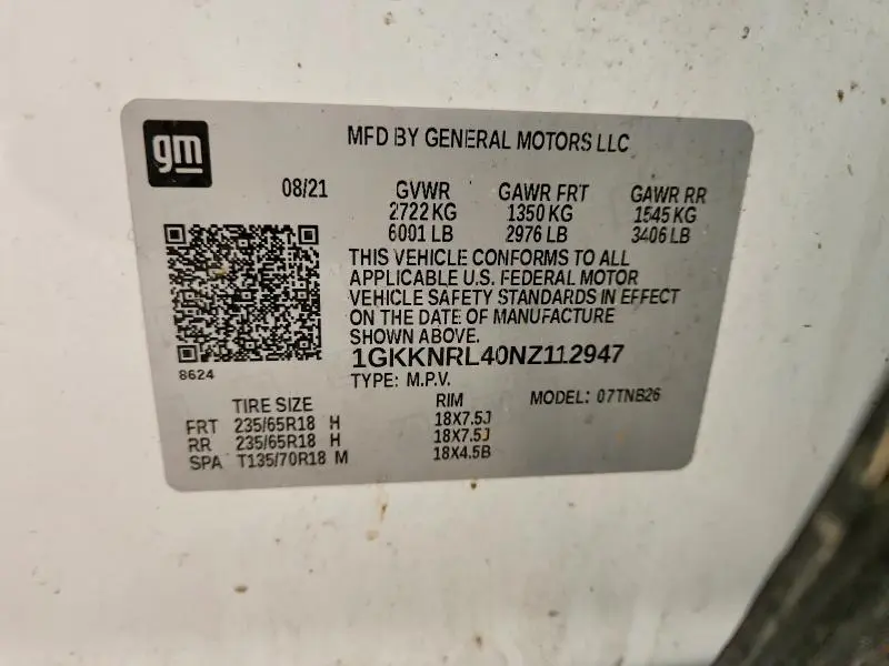 2022 GMC ACADIA SLE  