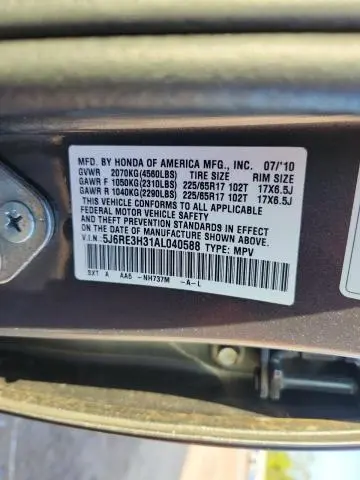 2010 HONDA CR-V LX  