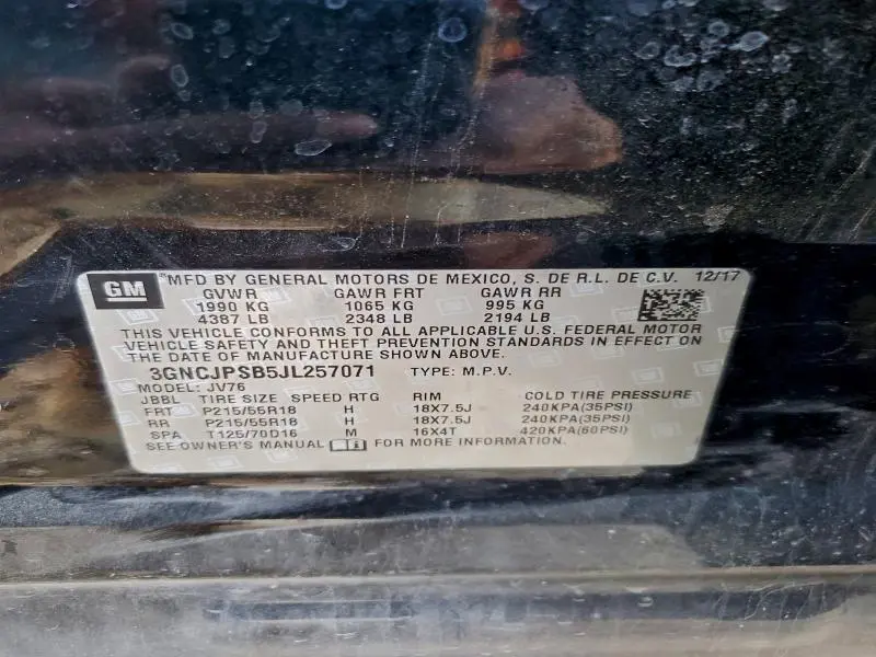 2018 CHEVROLET TRAX 1LT  