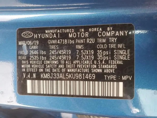 2019 HYUNDAI TUCSON LIMITED