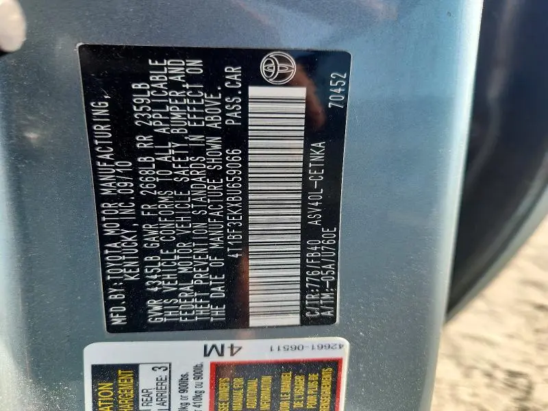 2011 TOYOTA CAMRY LE  