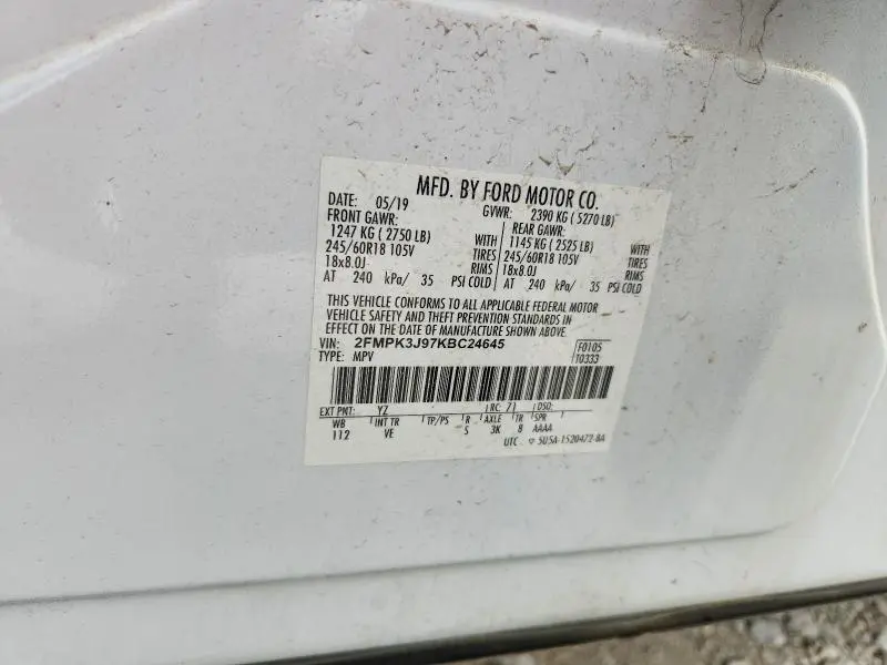 2019 FORD EDGE SEL