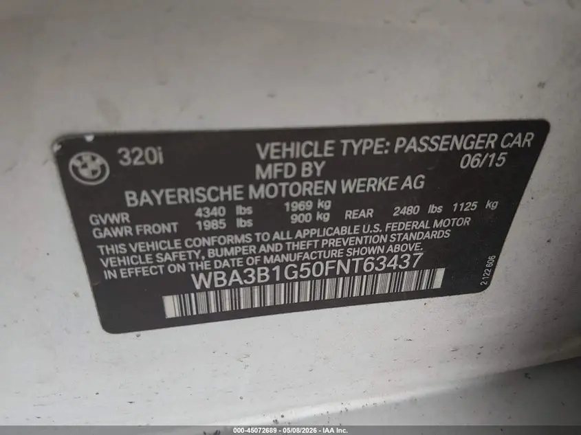 2015 BMW 320I  