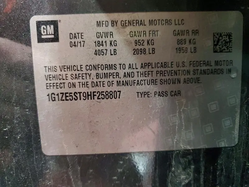 2017 CHEVROLET MALIBU LT  