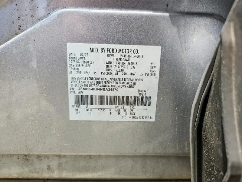 2022 FORD EDGE TITANIUM  