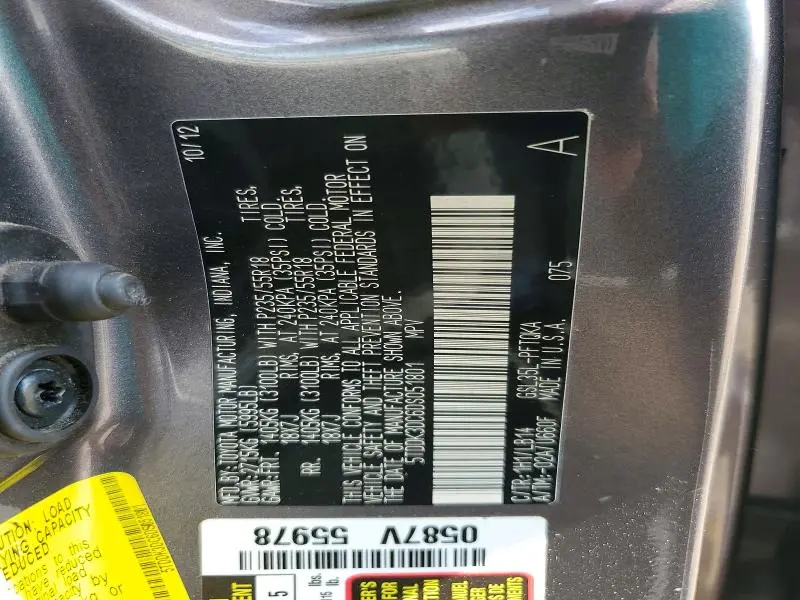 2013 TOYOTA SIENNA XLE 7-PASSENGER  