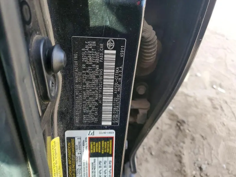 2012 TOYOTA CAMRY BASE  