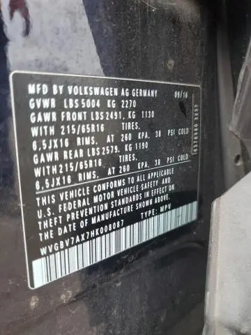 2017 VOLKSWAGEN TIGUAN S  