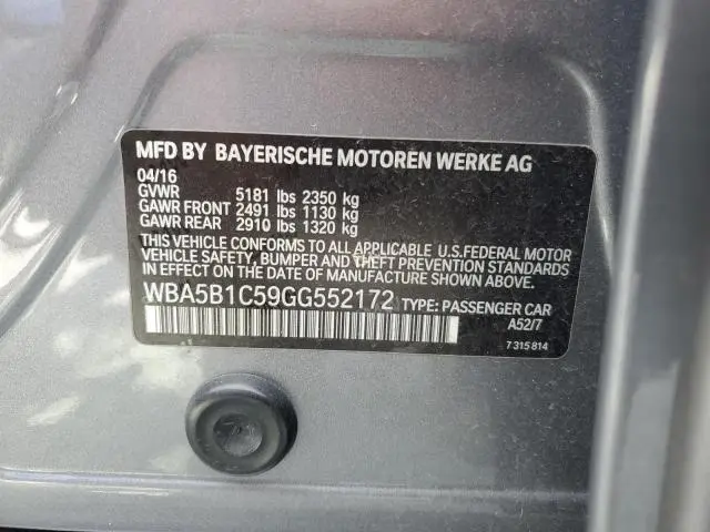 2016 BMW 535 I  