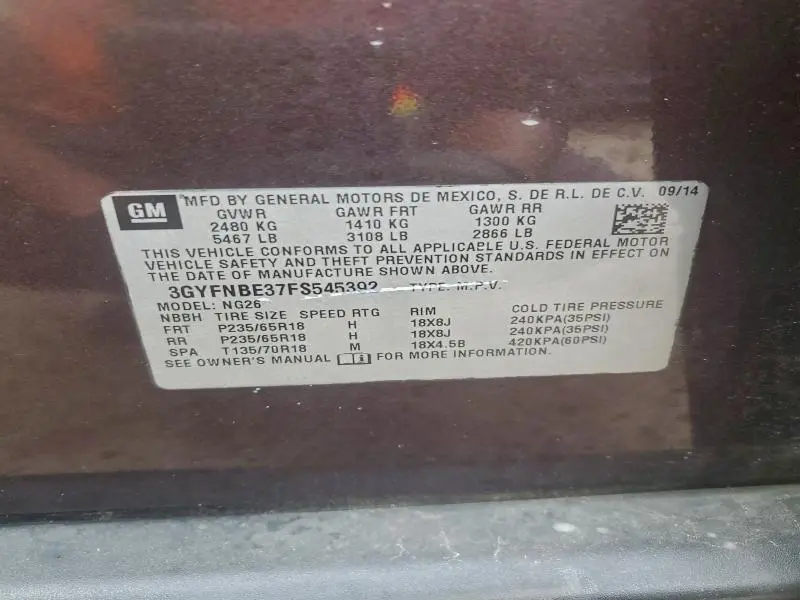 2015 CADILLAC SRX LUXURY COLLECTION  