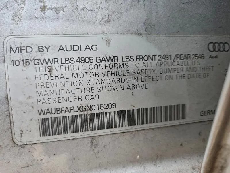 2016 AUDI A4 PREMIUM S-LINE  