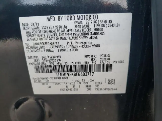 2014 LINCOLN MKS   